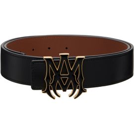 AMIRI AMIRI Black 'MA' 4cm Enamel Reversible Belt