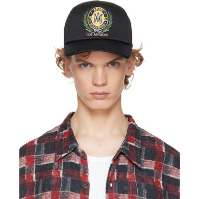 AMIRI AMIRI Black 'MA' Crest Trucker Hat