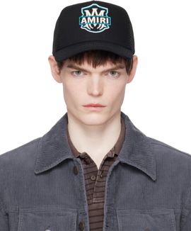 AMIRI AMIRI Black MA Emblem Trucker Cap