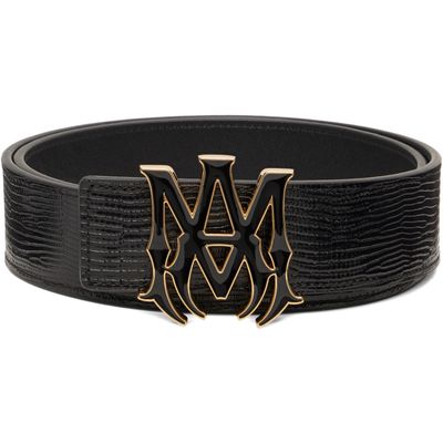 AMIRI AMIRI Black 'MA' Lizard Belt