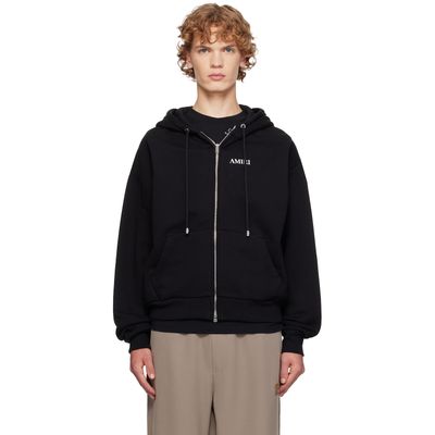AMIRI AMIRI Black Relaxed Zip-Up Hoodie