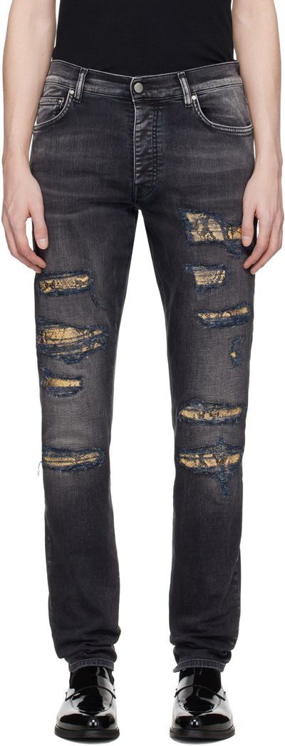 AMIRI AMIRI Black Snake Thrasher Skinny Jeans