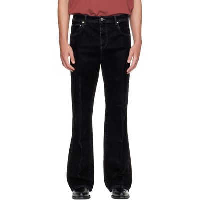 AMIRI AMIRI Black Vintage Cut Flock Denim Jeans