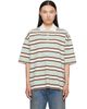 AMIRI AMIRI Blue & Brown MA Stripe Skate S/S Polo - 1