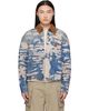 AMIRI AMIRI Blue & Off-White Bleached Work Denim Jacket - 1