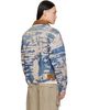 AMIRI AMIRI Blue & Off-White Bleached Work Denim Jacket - 3