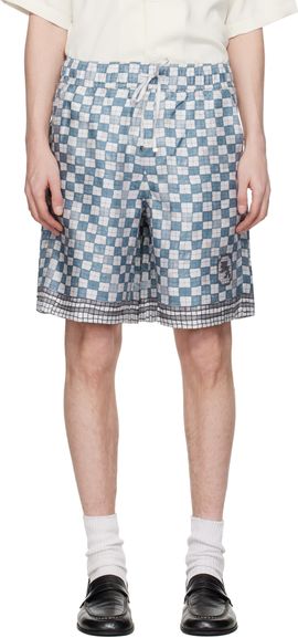 AMIRI AMIRI Blue & White MA Checkered Shorts