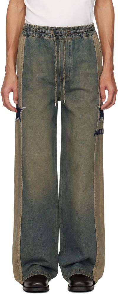AMIRI AMIRI Blue 'AMIRI' Sport Denim Track Pants