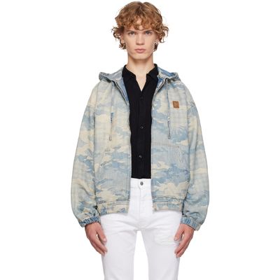 AMIRI AMIRI Blue Camo Jacquard Denim Jacket
