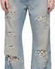 AMIRI AMIRI Blue Checkered Repair Bootcut Jeans - 1
