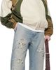 AMIRI AMIRI Blue Checkered Repair Bootcut Jeans - 4