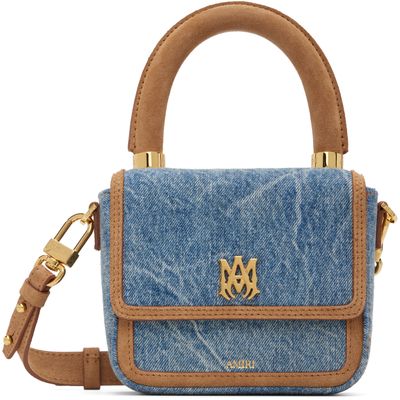 AMIRI AMIRI Blue Denim Suede Micro MA Bag
