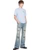AMIRI AMIRI Blue Destroyed Straight Flare Jean - 4