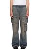 AMIRI AMIRI Blue Drawstring Baggy Denim Cargo Pants - 1