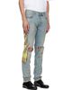 AMIRI AMIRI Blue Flames Emb Skinny Jeans - 2