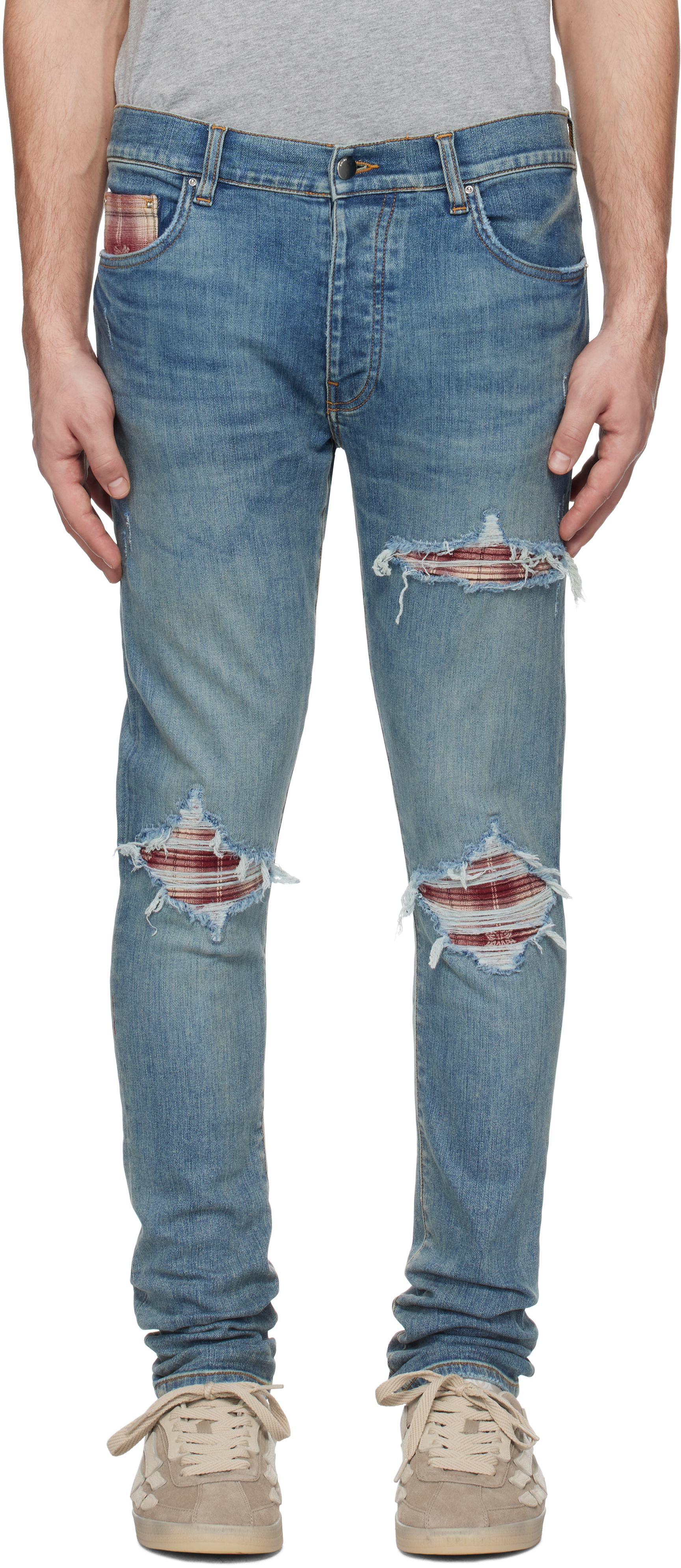 AMIRI - Blue MA Quad Plaid MX1 Jeans