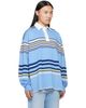 AMIRI AMIRI Blue Striped Oversized Long Sleeve Polo - 2