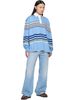 AMIRI AMIRI Blue Striped Oversized Long Sleeve Polo - 4