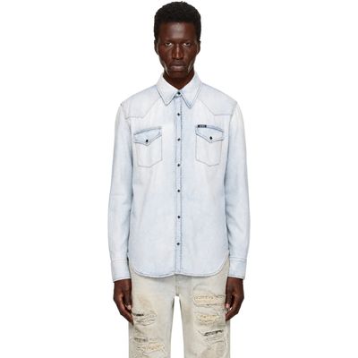 AMIRI AMIRI Blue Western Denim Long Sleeve Shirt