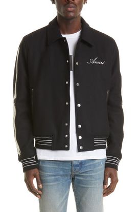 AMIRI AMIRI Bones Wool Varsity Jacket