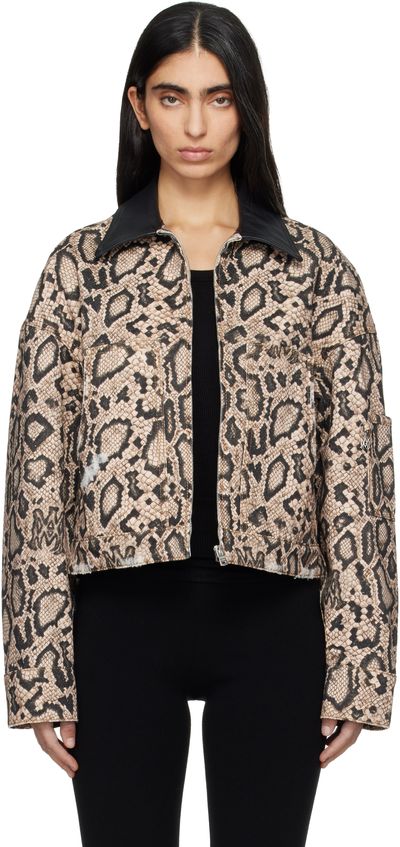 AMIRI AMIRI Brown & Black Snake Denim Jacket