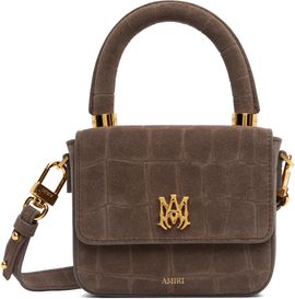 AMIRI AMIRI Brown Croc Suede Micro MA Bag