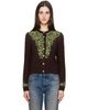 AMIRI AMIRI Brown Embellished Knit Cardigan - 1