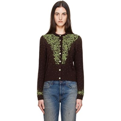 AMIRI AMIRI Brown Embellished Knit Cardigan