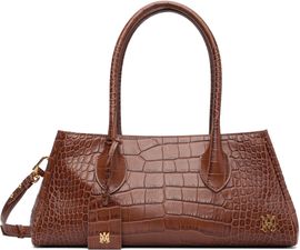 AMIRI AMIRI Brown Embossed Croc Honey 40 Shoulder Bag