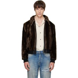 AMIRI AMIRI Brown Faux-Fur Blouson Jacket