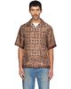 AMIRI AMIRI Brown MA Check Camp Shirt - 1