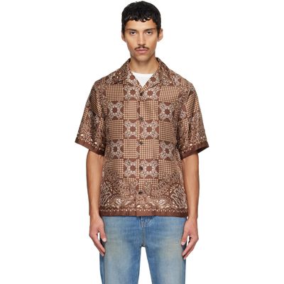 AMIRI AMIRI Brown MA Check Camp Shirt