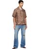 AMIRI AMIRI Brown MA Check Camp Shirt - 4