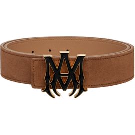 AMIRI AMIRI Brown 'MA' Suede 4cm Belt