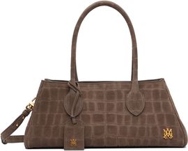 AMIRI AMIRI Brown Suede Croc Honey 40 Shoulder Bag
