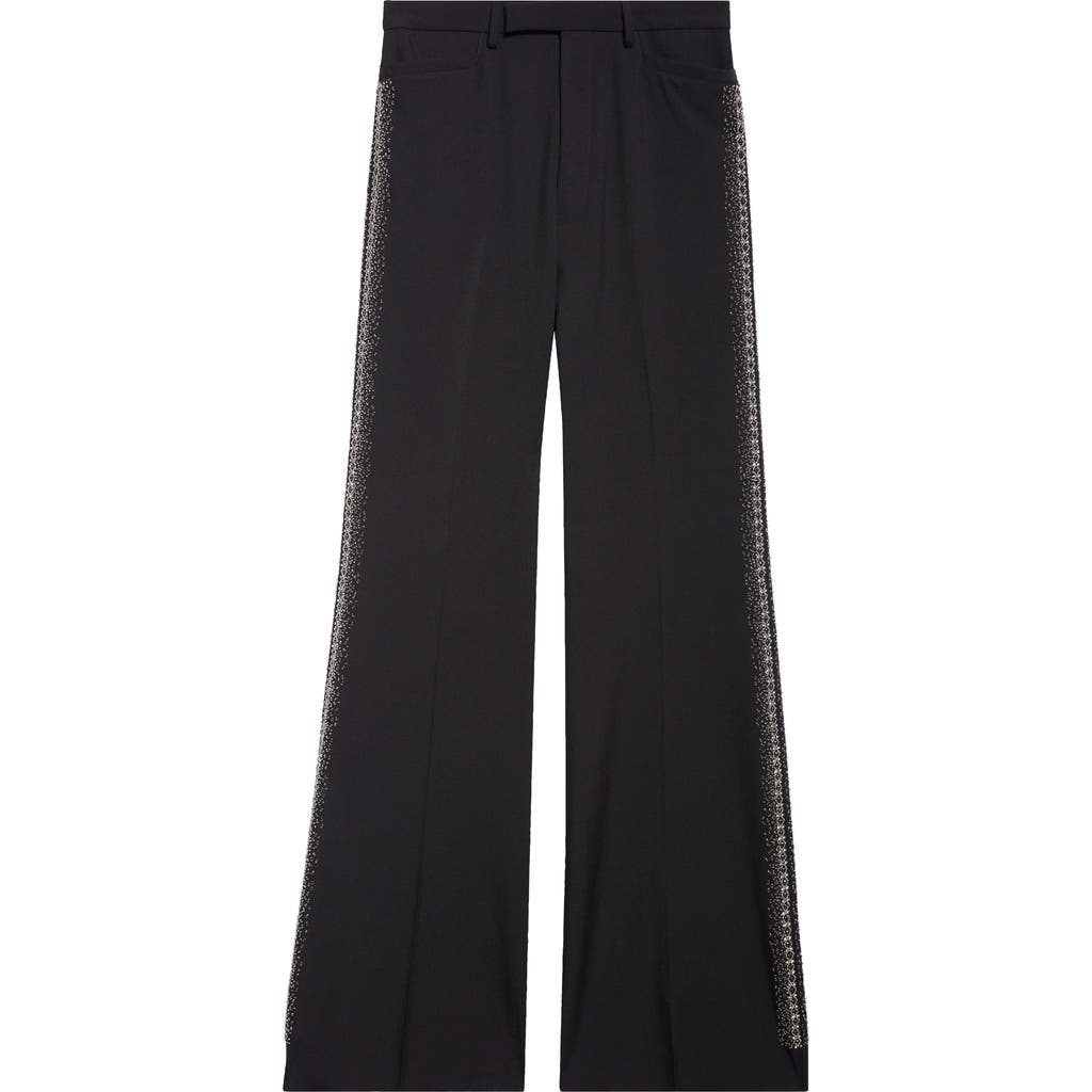 AMIRI AMIRI Crystal Stripe Flare Leg Pants