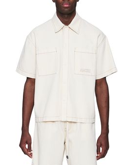 Amiri amiri Denim Short Sleeve Shirt in Sandstone