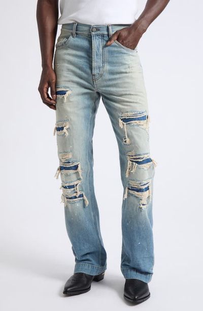 AMIRI AMIRI Destroyed Straight Flare Jeans