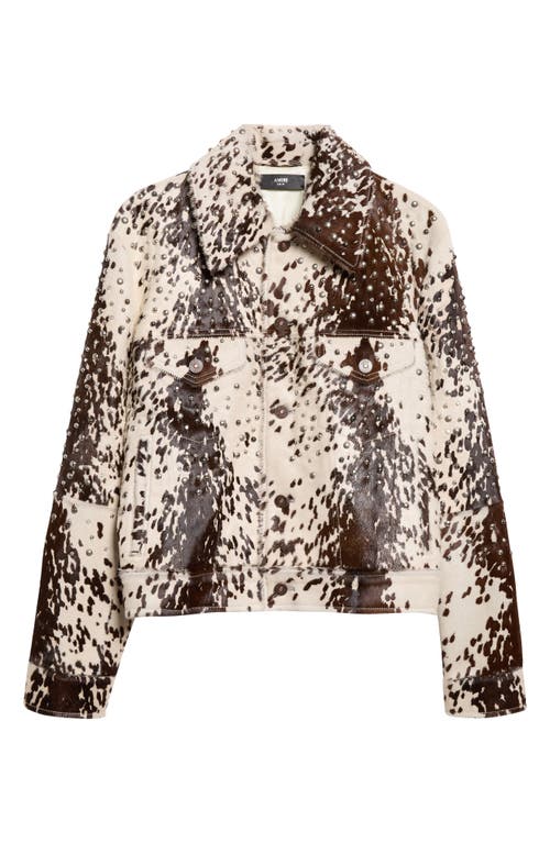 AMIRI AMIRI Embellished Genuine Calf Hair Trucker Jacket