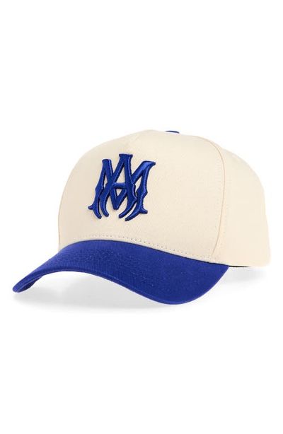 AMIRI AMIRI Embroidered Monogram Two Tone Canvas Snapback Baseball Cap