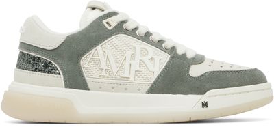 AMIRI AMIRI Green & Off-White Glitter Classic Low Sneakers