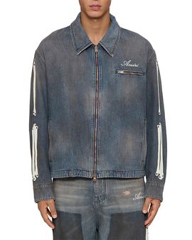 Amiri amiri Logo Denim Cotton Bones Jacket