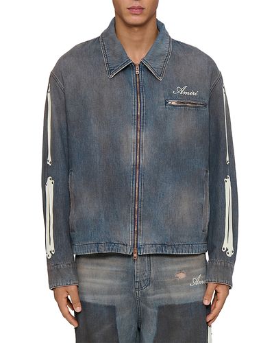 Amiri amiri Logo Denim Cotton Bones Jacket