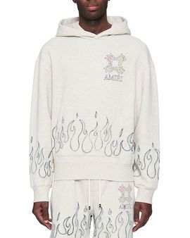 Amiri amiri Logo Flame Graphic Cotton Hoodie