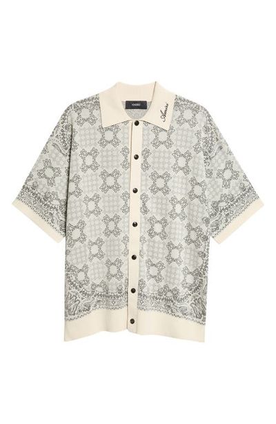 AMIRI AMIRI MA Quad Check Cotton Piqué Full Button Cardigan