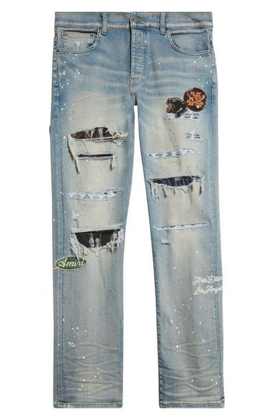 AMIRI AMIRI MA Quad Rip & Repair Skinny Jeans