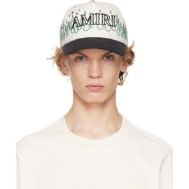 AMIRI AMIRI Off-White & Black Flames Baseball Cap
