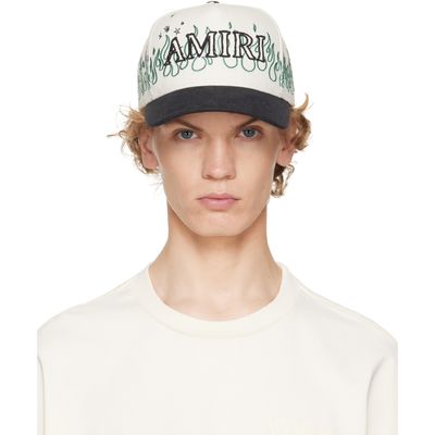 AMIRI AMIRI Off-White & Black Flames Baseball Cap