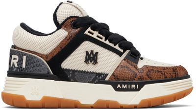 AMIRI AMIRI Off-White & Brown Snake MA-1 Sneakers