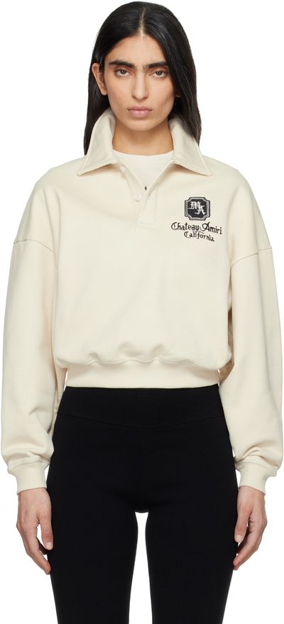 AMIRI AMIRI Off-White MA 'Chateau' Long Sleeve Polo